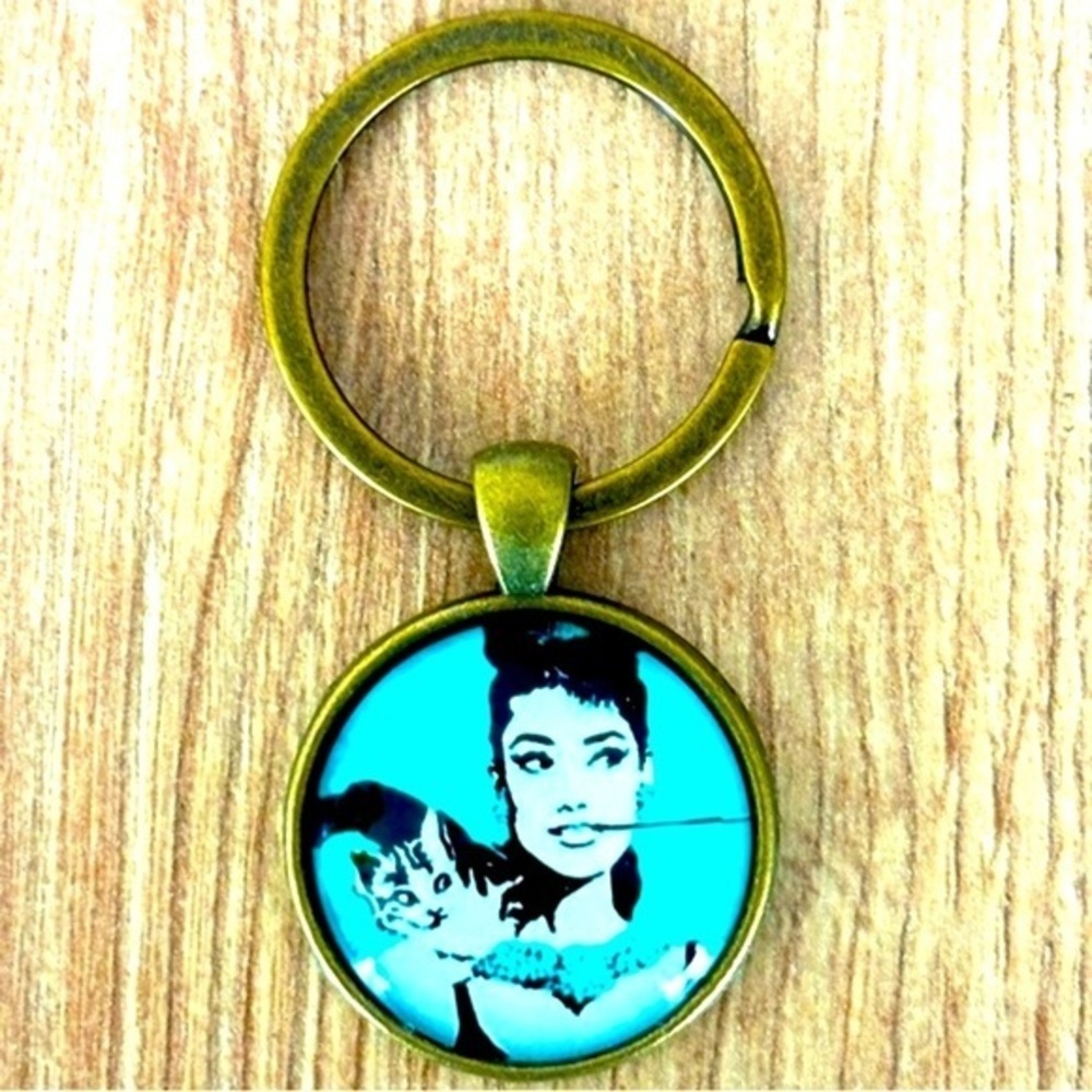 Audrey Hepburn Keychain, Handmade, NWT